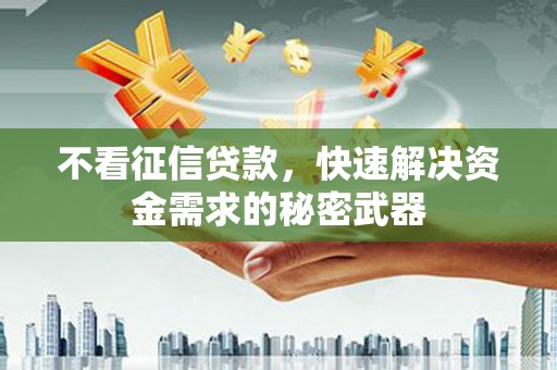铜梁不看征信贷款，快速解决资金需求的秘密武器