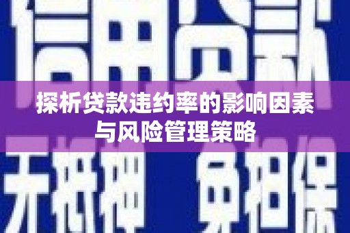 铜梁探析贷款违约率的影响因素与风险管理策略