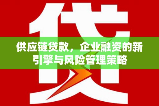 铜梁供应链贷款，企业融资的新引擎与风险管理策略