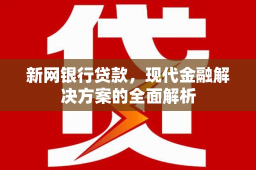 铜梁新网银行贷款，现代金融解决方案的全面解析
