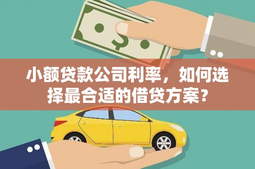 铜梁小额贷款公司利率，如何选择最合适的借贷方案？